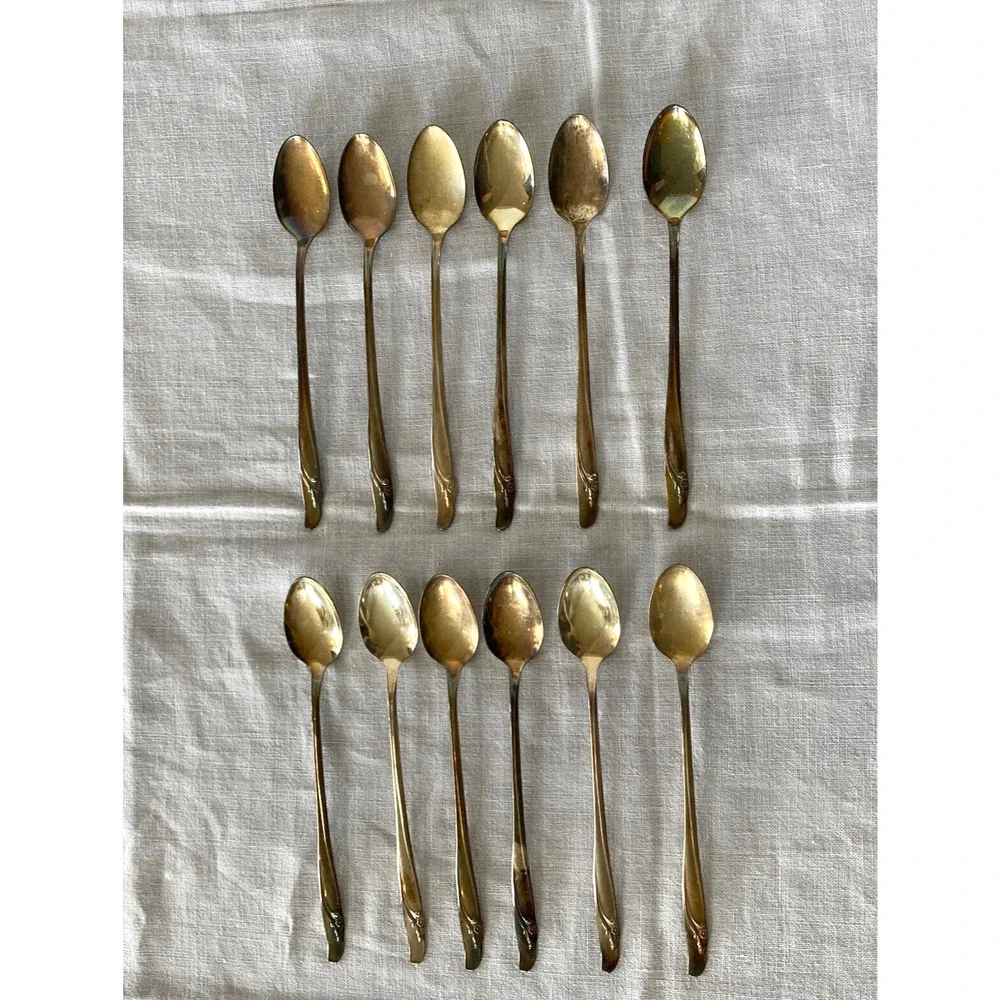 35 PC WM Rogers International Exquisite Reinforced Silverplate w Iced Tea Spoons